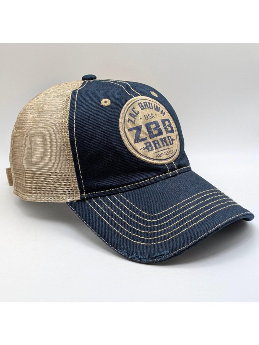 Zac Brown Band Navy Blue Mesh Trucker Hat Patch Cap ZBB Strap Back Country Music